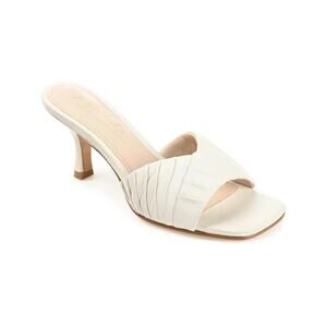 Journee Collection Women's Juliette Faux Leather Dressy Heels, Bone Size 9.5M